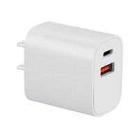 Chargeur mural rapide 20W USB-C adaptateur secteur prise américaine câble PD pour iPhone