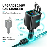 Chargeur de voiture Astree avec garantie de 3 ans, stabilisation du signal, câble Type C, charge rapide PD, affichage numérique, pour voitures
