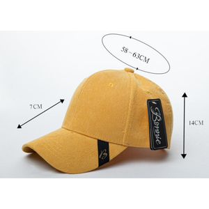 Casquette de baseball en velours côtelé Bonnie, en coton, réglable, 6 panneaux, respirante, protection solaire pour adultes, printemps-été, usage décontracté - Product Image 1