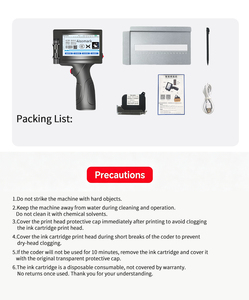 <span class=keywords><strong>Impresora</strong></span> de Inyección de Tinta Portátil Mini para Marcar Códigos QR y Códigos de Barras, con Materiales Flexibles/para Huevos, Nueva con 1 Año de Garantía - Product Image 3