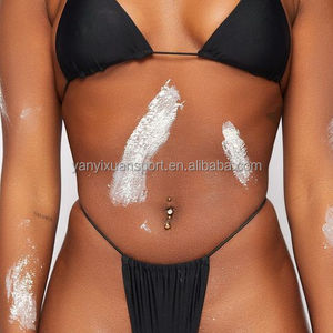 Bikini de tres puntos de estilo europeo y americano, traje de baño pequeño de color sólido con lazo en el pecho, Tanga sexy, novedad de 2023 - Product Image 2
