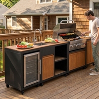 Îlot de cuisine extérieure personnalisé, durable, en acier inoxydable 304, pour patio et barbecue