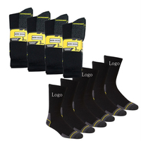Chaussettes de travail rembourrées en coton durable pour hommes avec évacuation de l'humidité