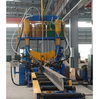 Ligne de production d'acier profilé en H, machine intégrée 3-en-1 pour l'assemblage automatique, le soudage, le redressement et la découpe des métaux