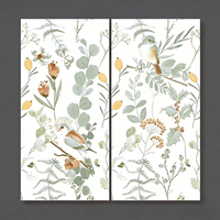 Carrelage de sol en porcelaine émaillée à motif floral moderne avec oiseaux, 600x1200mm, pour cuisine et salle de bain