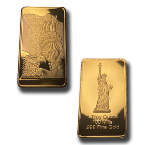 American Liberty Conmemorative <span class=keywords><strong>Gold</strong></span> Coin Square Block Collection Espejo Barra chapada en oro Tallado Tipo grabado Técnica de fundición - Product Image 6