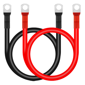 Lpluziyyds <b>Battery</b> Inverter <b>Cable</b> 2-Pack 2 AWG/25mm 100cm 12V Red Black Car Charging M10 Ring Terminals Copper Wire Truck - Product Image 1