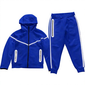 Conjunto Deportivo con Capucha Reflectante para Hombre, Cierre de Cremallera, Secado Rápido, Poliéster/Algodón, Logotipo Personalizado en la Parte Delantera, Alta Calidad, Invierno - Product Image 1
