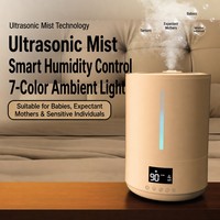 Humidificateur intelligent innovant pour aromathérapie et sommeil nocturne, idéal pour le salon, avec lumière 7 couleurs, protection contre la sécheresse de l'eau et contrôle numérique