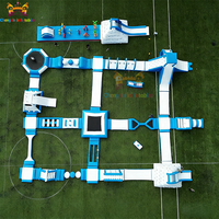 Parcours d'obstacles gonflable extérieur pour la maison, parc aquatique flottant, plateforme pour enfants, toboggans géants, taille personnalisée, garantie de 3 ans