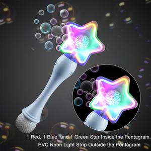 Varita de Burbujas con Luz de Neón Ishine de 12.8 Pulgadas, 10 Orificios, Soplador de Burbujas Automático, Portátil, Diversión al Aire Libre, Regalos, Fiesta Infantil, Burbujas LED - Product Image 1