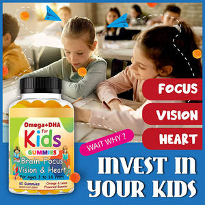 Gomitas de DHA para Niños, Suplemento de Aceite Omega 3, 6 y 9 para Niños, Apoya la Salud del Cerebro, la Visión y el Corazón, 60 Gomitas, Sabor Naranja y Limón - Product Image 4