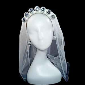 Set de Fiesta de Despedida de Soltera con Diadema de Bola de Discoteca con Velo y <span class=keywords><strong>Pendientes</strong></span> de Bola de Espejo a Juego, Decoración para la Última Noche de Soltera - Product Image 2