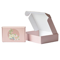 Boîte d'emballage d'expédition en papier ondulé personnalisé haut de gamme avec impression numérique logo fleur personnalisée emballage de boîte aux lettres en papier