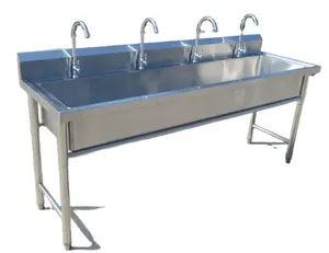 Évier de cuisine/laboratoire industriel en acier inoxydable personnalisé pour restaurant, avec système de nettoyage in situ - Product Image 1