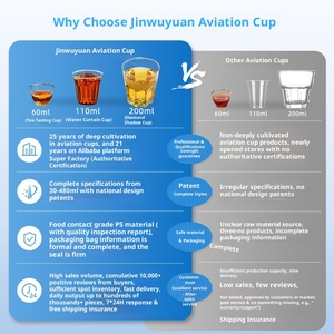 Tasse en plastique froide jetable Golden Five Edge Aviation 500pcs Party Modern Thickened Test Wine Tasting Cup - Product Image 3