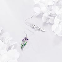 Edler Schmuck Sterling Silber Emaille Geburts monat Flower Drop Dangle Hook Ohrringe