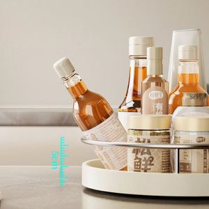 Large Capacity Anti Fall Edge Design Bathroom Vanity Makeup Perfume Lotions Organizer Lazy Susan Spinning Storage Tray - Product Image 4