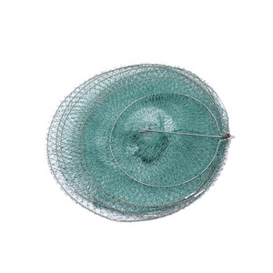 Multi <b>Ring</b> Stainless Steel Fish Basket Green <b>Rubber</b> Thread Folding For Freshwater Fishing Bottom Fishing Gear - Product Image 4