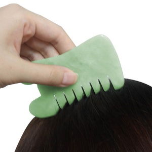 Altri Prodotti per la Cura della Pelle (Novità) Pettine Raschiante in Vera Giada per la Cura dei Capelli, Pettine Gua Sha a Forma di <span class=keywords><strong>U</strong></span>, Pietra Gua Sha per il Raschiamento del Cuoio Capelluto - Product Image 6