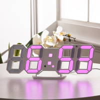 Dekorasi Meja Elektronik LED Ruang Tamu 3D RGB Digital Lametric Dekorasi Ruang Tamu Jam Alarm untuk Rumah