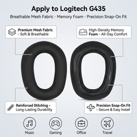 Coussinets d'oreille de remplacement G435, coussinets d'oreille en maille/coussinets de bandeau compatibles avec les casques de jeu sans fil Logitech G435