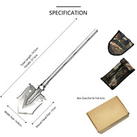 Pelle pliante en acier inoxydable avec manche en aluminium Outil multifonctionnel de jardinage et de camping pour le bricolage