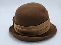 Elegante Sombrero Cloche de Fieltro de Lana para Mujer, Sombrero Formal Vintage con Lazo de Satén y Decoración de Perlas para Exteriores e Informal