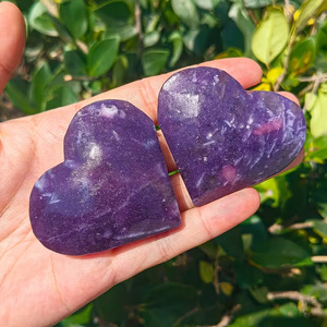 Cristal de Cuarzo en Forma de Corazón, Lepidolita Mica Púrpura Tallada a Mano, Calidad AAA, para Decoración del Hogar y Regalos, Venta al Por Mayor - Product Image 3