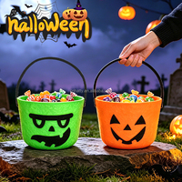 Wholesale Hatty Felt Round Waterproof Halloween Gift Buckets & Apple Boxes for Kids Decoration