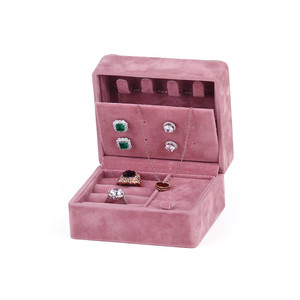 Cute Velvet Acrylic High End Display Jewellery Travel Paper Fashion Recycled Storage Bag Jewelry Packaging Box With <b>Beads</b> Mirror - Product Image 1