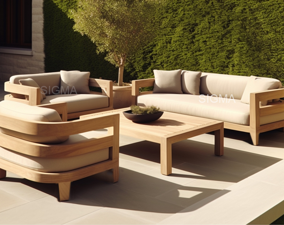 Outdoor teak sofa set sale