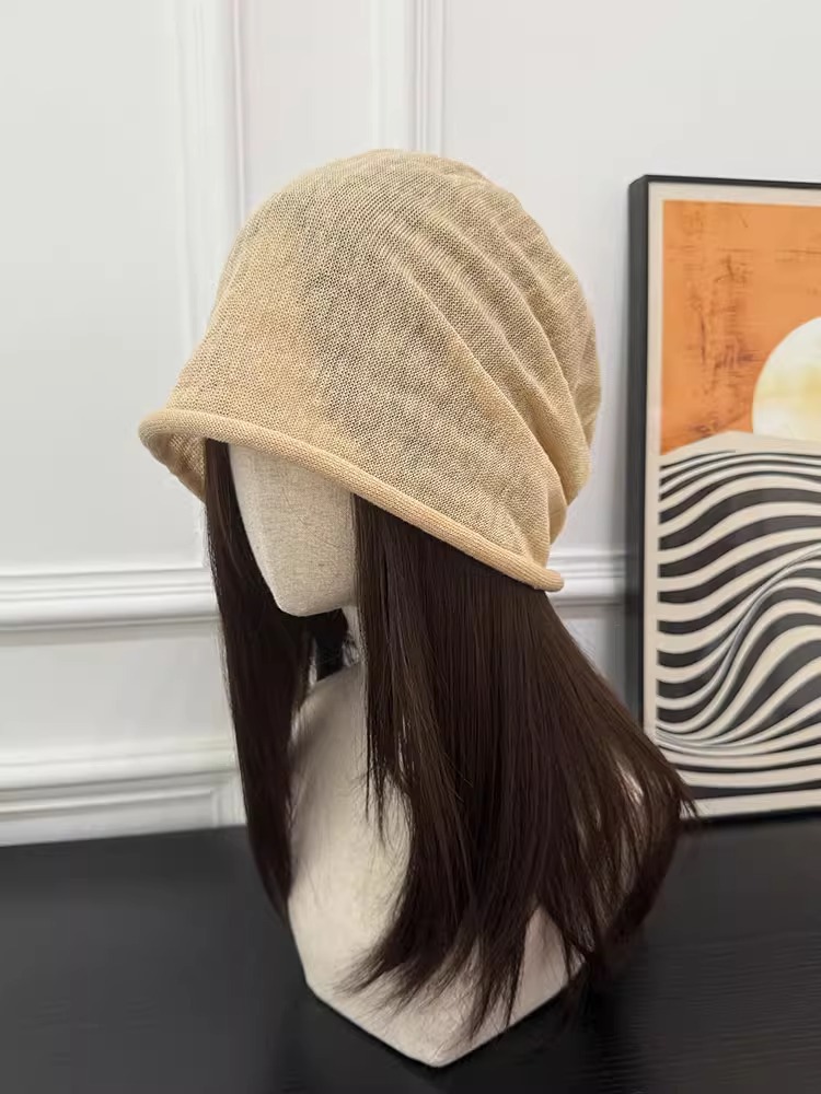 [linen heap cap] apricot yellow (thin)