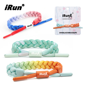 <span class=keywords><strong>IRun</strong></span> Custom Baloncesto Cordones Pulsera Cuerda Trenzada Pulsera Hecho A Mano Gradiente Cordones Pulsera - Product Image 1