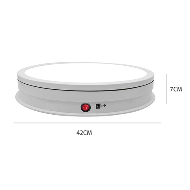 New 42cm LED Light Electric Rotating Display Stand Turntable Electric Photography Turntable 360 Rotating Display Stand 50KG Load