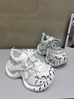 Zapatillas Chunky con Plataforma Y2K para Mujer, Estilo Dad Shoes, Pintadas a Mano con Diseño de Goteo de Tinta y Efecto Biónico, Color Blanco Ártico