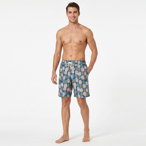 Men's Breathable Eco-Friendly High Waist Drawstring <b>Shorts</b> Set Digital Printing 100% Polyester Canvas Fabric Low MOQ OEM Custom - Product Image 5