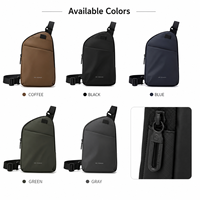 Tas Selempang Dada Anti Air Pria, Tas Selempang Ringan Anti Maling Multi Kantong, Tas Bahu Outdoor dengan Logo Custom