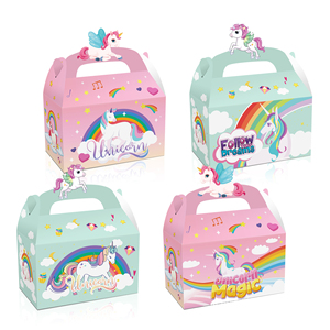 Scatola di carta a forma tridimensionale portatile unicorno personalizzato per festa magica - Product Image 4