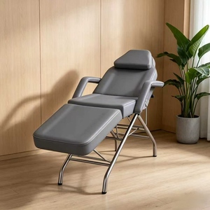 DAOMENG Leather Foldable Adjustable Massage Table for Beauty Salon Nail Salon Commercial Use Metal Frame High-Density <b>Sponge</b> - Product Image 4