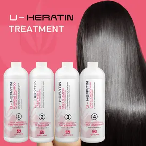 Set Perawatan Rambut Brasil halus bebas formaldehida, harga grosir Set perawatan rambut Keratin untuk rambut rusak