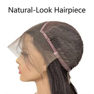 Perruque Lace Front en Cheveux Humains Brésiliens 13x4, Dentelle Transparente, Longue et Lisse, Noir Naturel, Densité 180%, Perruques Faite à la Main pour Femmes - Product Image 2