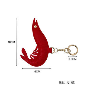 Porte-clés et pendentif <span class=keywords><strong>de</strong></span> sac en PU, motif écrevisse <span class=keywords><strong>rouge</strong></span>, style mignon et tendance, accessoire durable pour clés, sacs et sacs à dos, pour hommes et femmes - Product Image 6
