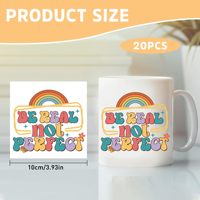 Adesivi UV DTF per Tazze con Citazioni Ispirazionali Hippie Daisy Rainbow, per Bicchieri Libbey da 16/20 oz