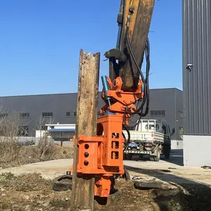 Pilote de pile à poignée latérale monté sur excavatrice Marteau vibrant Machine hydraulique pour palplanches Marteau à pile tubulaire