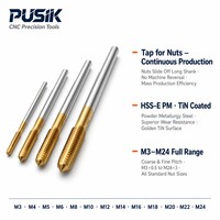 GB 3464 DIN 357 HSSE M35 Kobalt Berlapis TiN, Mesin Pembuat Mur Bercangkulan Panjang, Mesin Tap Kontinu untuk Pembuatan Mur, Tap Mur