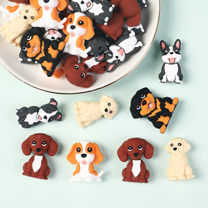 Nuevas cuentas de silicona 3D con diseño de cachorro, animales de dibujos animados, accesorios decorativos para joyería, pulseras DIY, bolígrafos y otros usos, con diseño de perro y cuentas dispersas. - Product Image 1