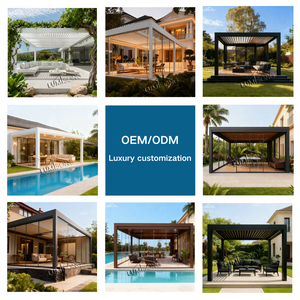 Pérgola de Aluminio Resistente de 3x6m, Gazebo con Techo Impermeable y Resistente al Viento, para Jardín, Barbacoa, Comedor, Patio, Familia, Naturaleza, LUMISONG - Product Image 5