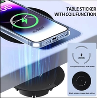 Chargeur sans fil invisible caché pour meubles 15W longue distance 30mm sous le bureau chargeur sans fil invisible