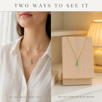 Collier pendentif en pierre verte, doré, serti de griffes, chaîne en câble, bijoux de mode pour femmes